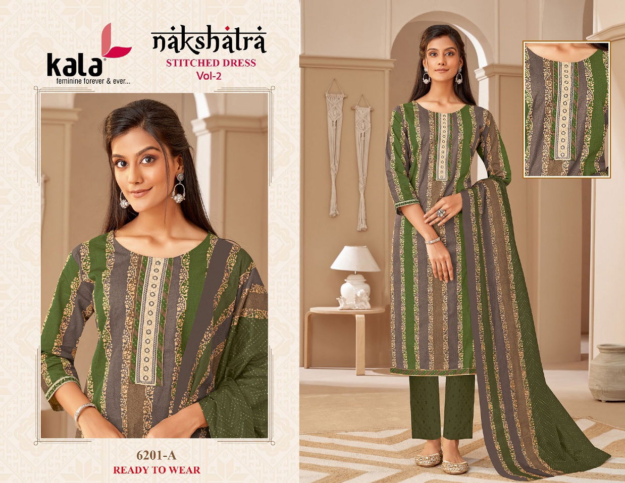 Nakshatra Vol 2 By Kala Printed Cotton Kurti With Bottom Dupatta Wholesalers In Delhi
